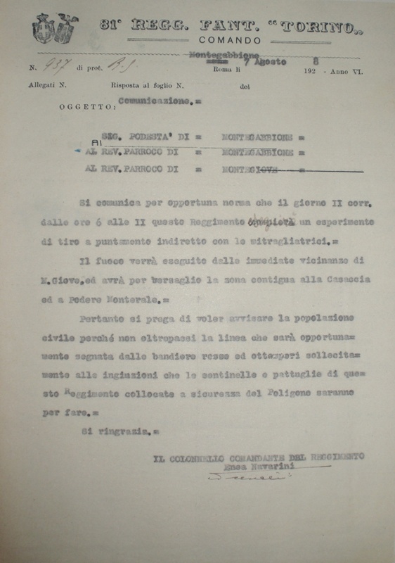Montegabbione 1928 campo estate 81° Reggimento Fanteria Torino 
