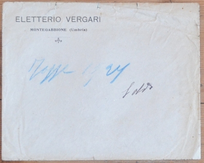 Tre differenti buste dell'Amministrazione Eletterio Vergari di Montegabbione. 